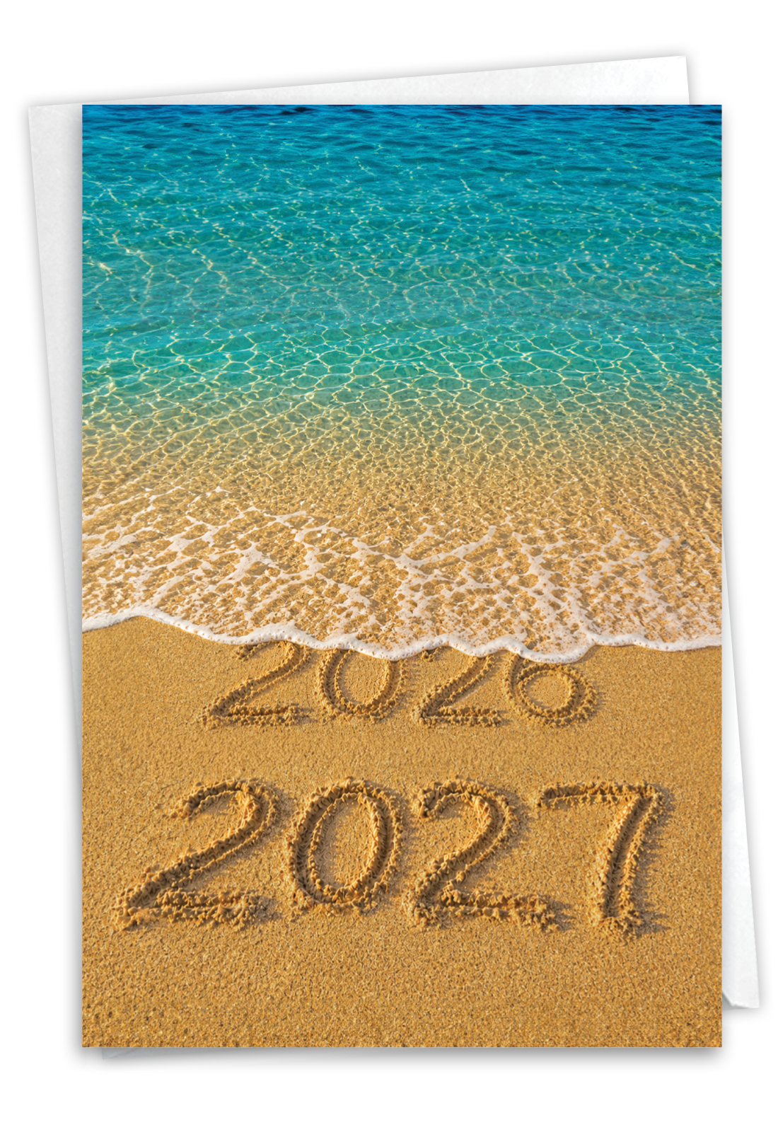 Artful New Year Paper Card From NobleWorksCards.com - 2027 Sands of Time
