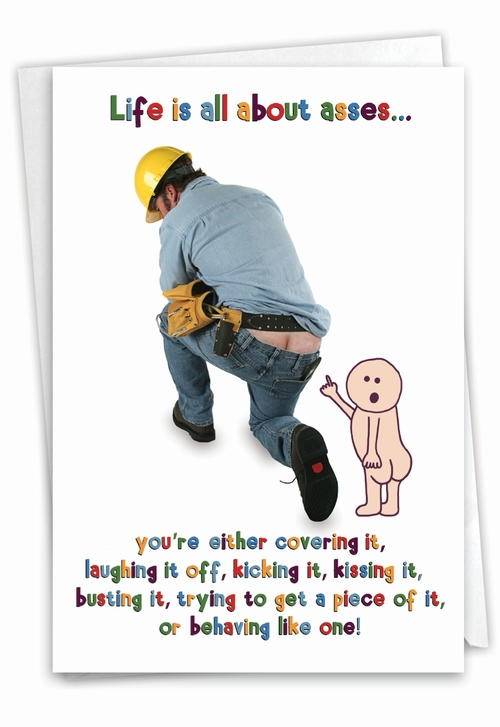Asses Just Saying Funny Birthday Card
