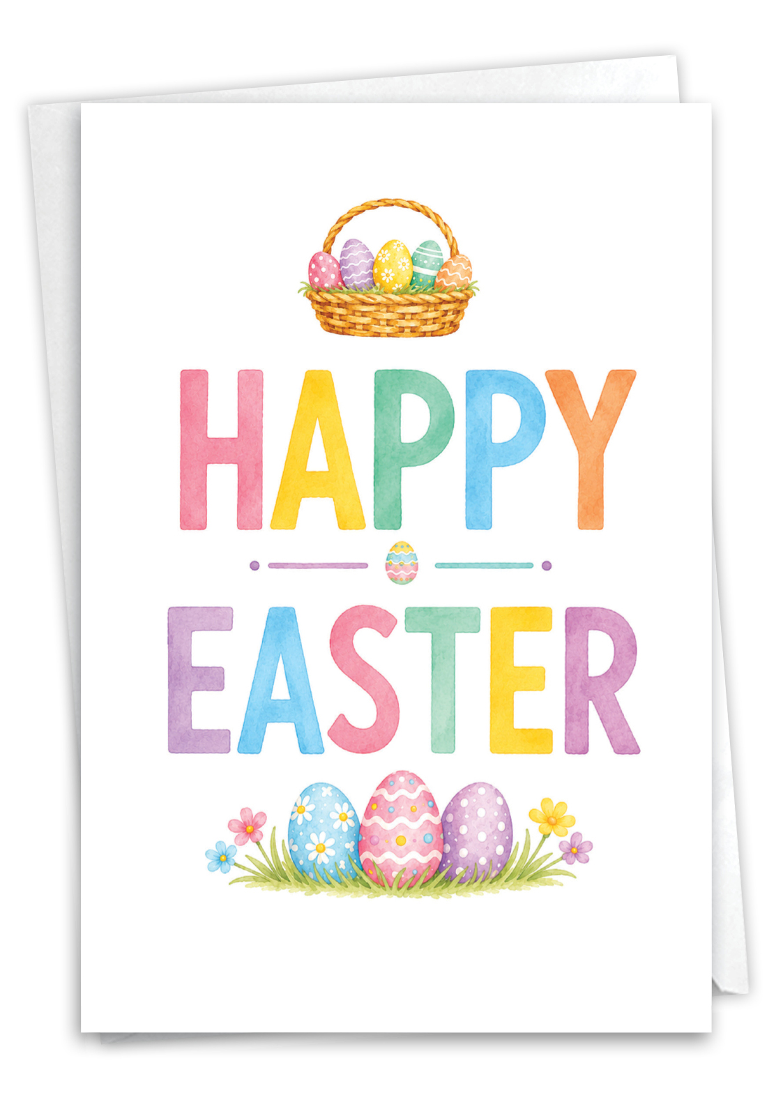 Beautiful Easter Paper Card From NobleWorksCards.com - Easter Watercolor Wishes