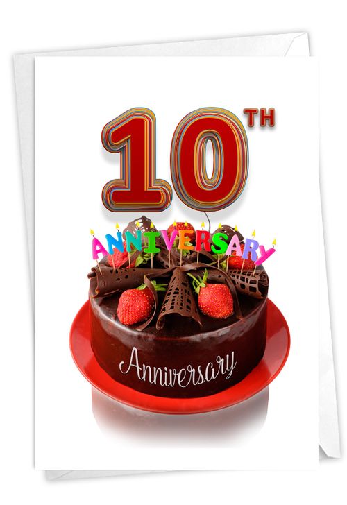 Big Day 10 Stylish Milestone Anniversary Paper Greeting Card