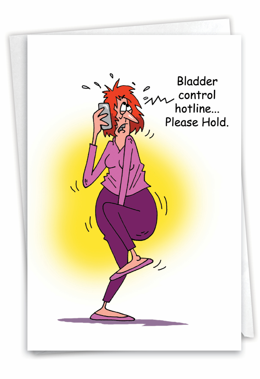 Bladder Control Hotline Humor Birthday Greeting Card