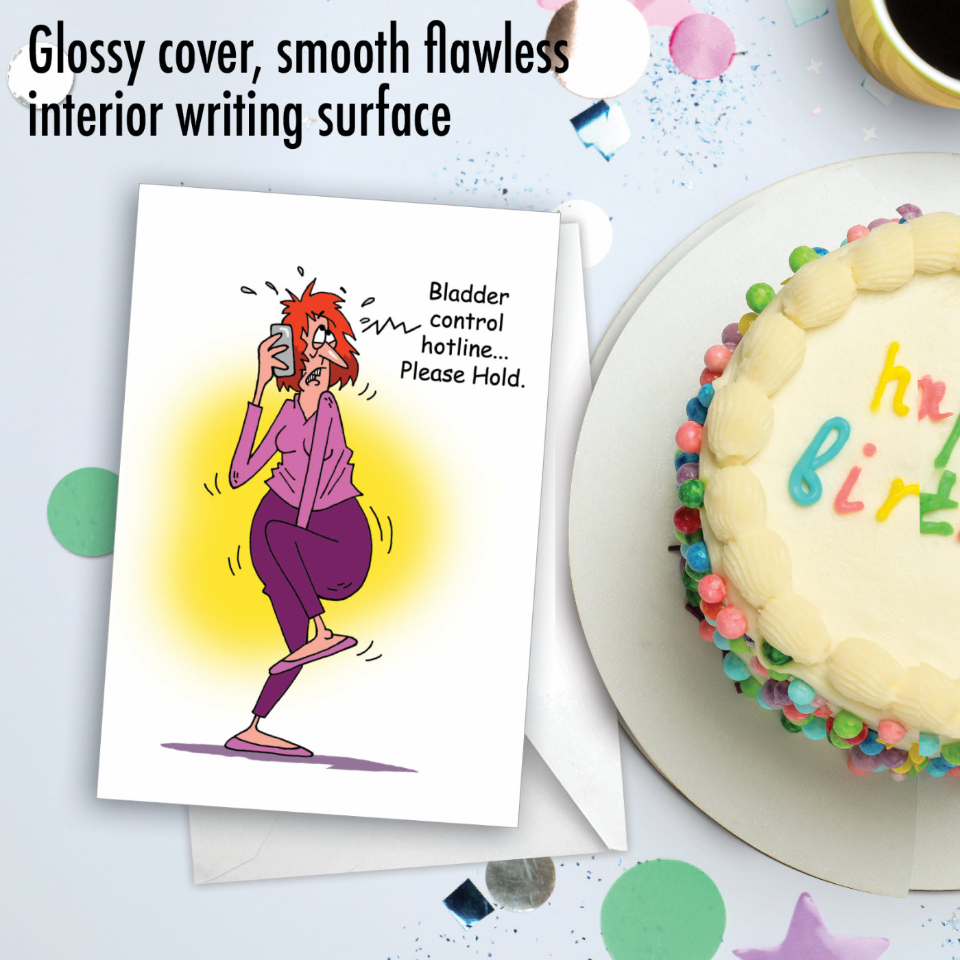 Bladder Control Hotline Humor Birthday Greeting Card