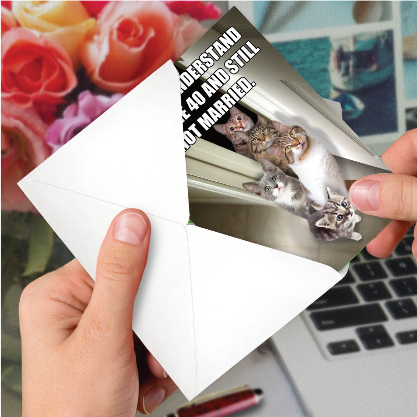 Cats for Singles Funny Birthday Greeting Card