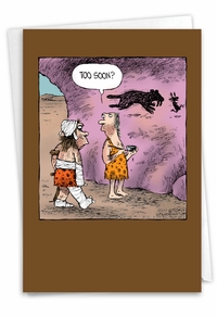 Caveman Drawing Card