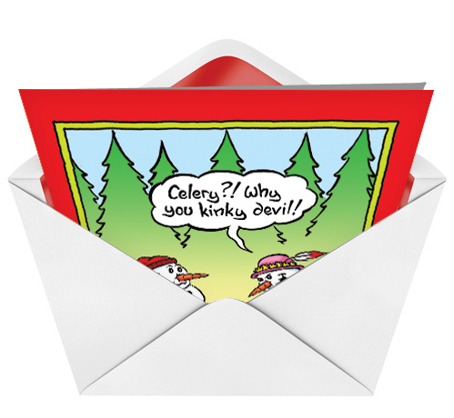 Snowman Exposed Christmas Card