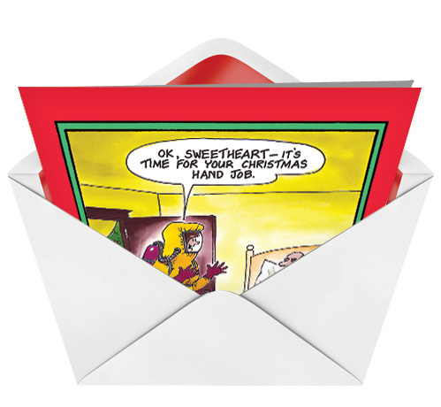 Hand Work Card Christmas Hand Job Greeting Card