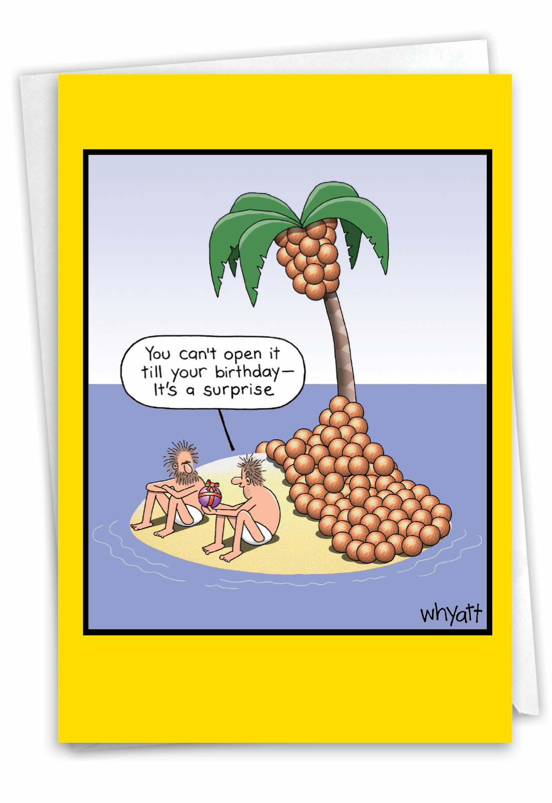 Coconut Surprise Funny Birthday Card