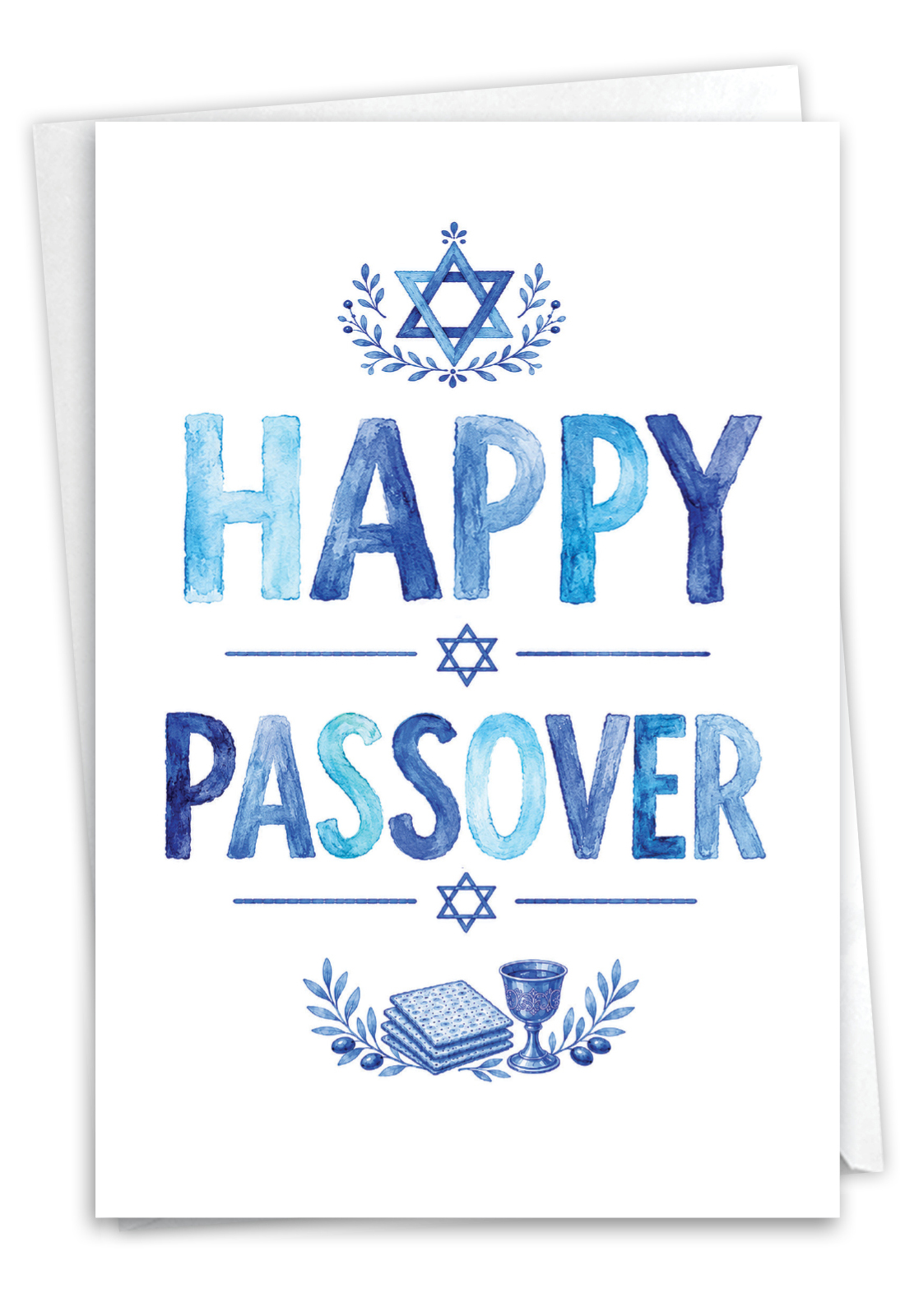Creative Passover Card From NobleWorksCards.com - Passover Watercolor Wishes