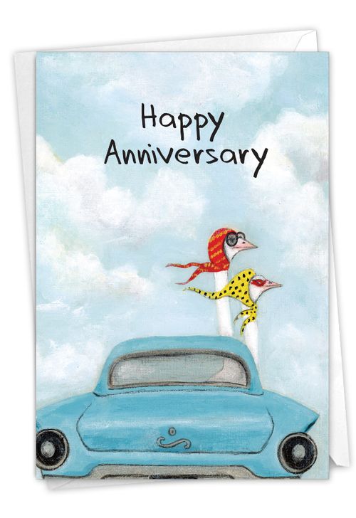 Driving Divas Beautiful Anniversary Paper Greeting Card