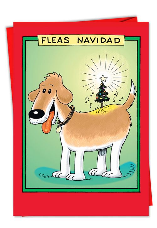 Fleas Navidad Cartoon Christmas Card Collins