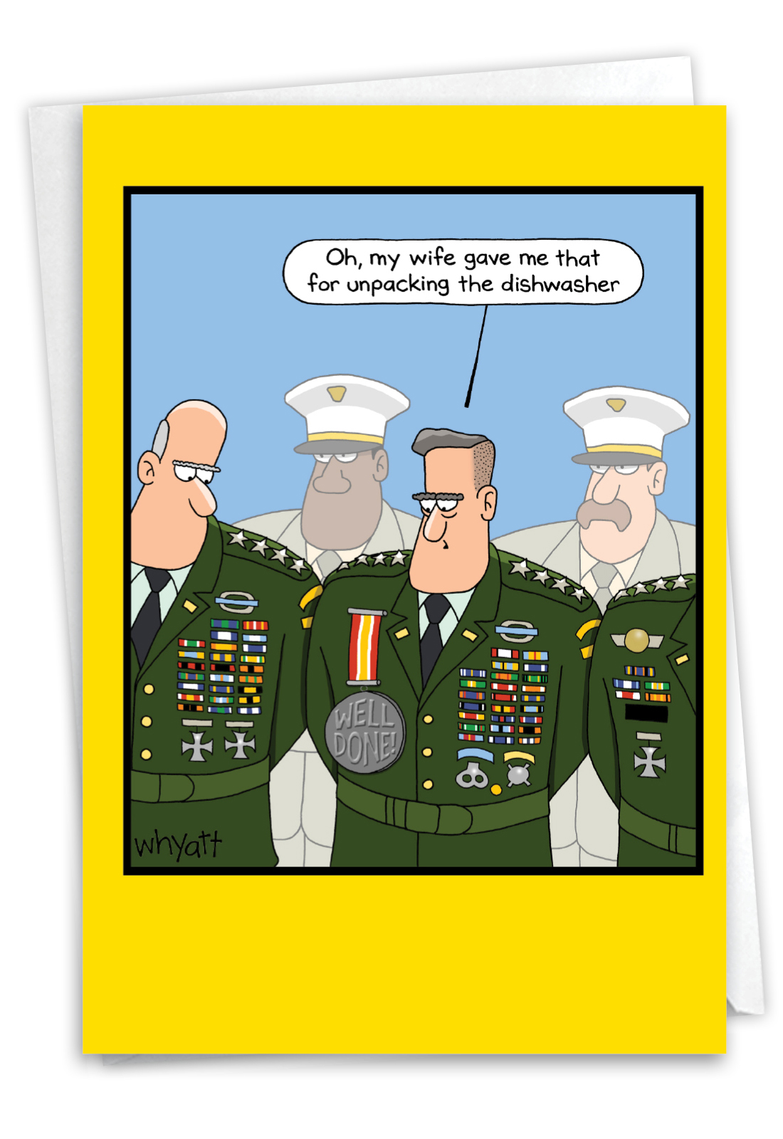 Funny Father's Day Paper Greeting Card By Tim Whyatt From NobleWorksCards.com - Dad Medals