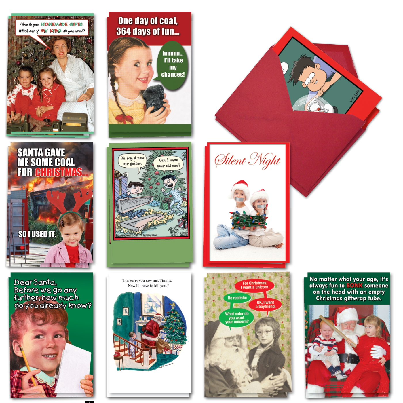 Funny Merry Christmas Card By Assorted Artists From NobleWorksCards.com - Holiday Youngsters