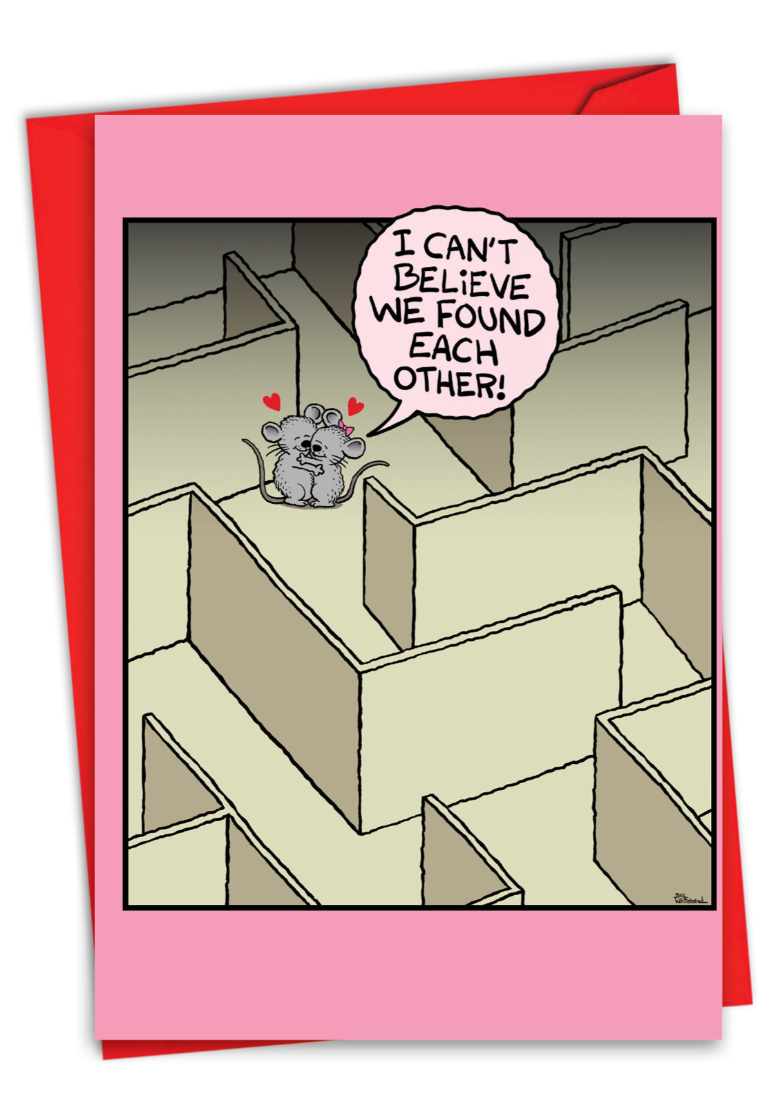 Funny Valentine's Day Paper Card By Bill Whitehead From NobleWorksCards.com - Mice Maze