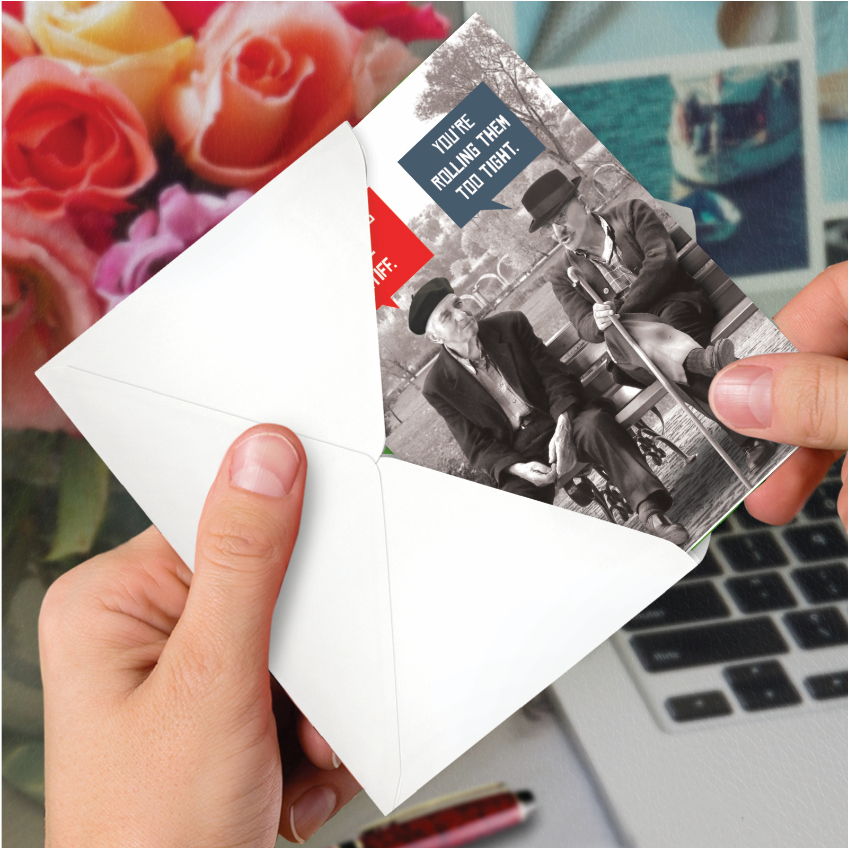 Unlit Men Stiff Joints Funny Birthday Paper Greeting Card