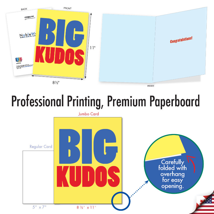 Big Kudos Hilarious Congratulations Jumbo Printed Greeting Card