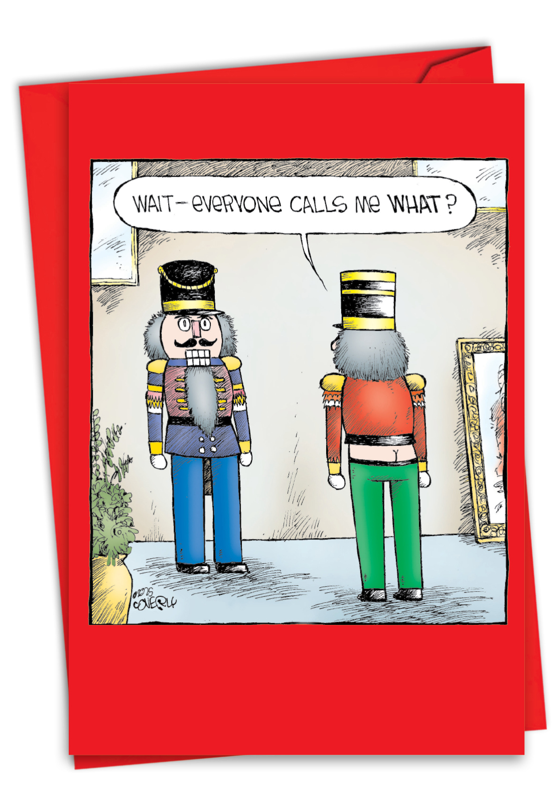 Hilarious Merry Christmas Greeting Card By Dave Coverly From NobleWorksCards.com - Buttcracker