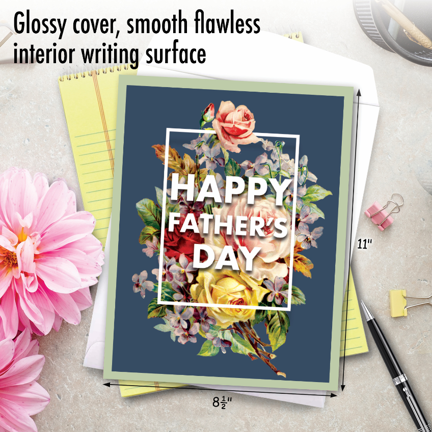 Flowers for Dad Artful Father's Day Jumbo Printed Greeting Card