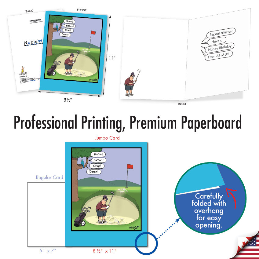 Golf Bunker Hilarious Birthday Large Greeting Card