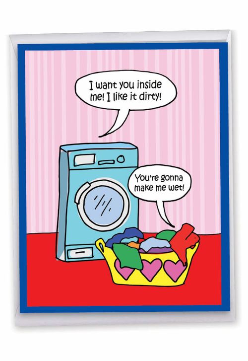 Laundry Sex Hilarious Valentine's Day Jumbo Printed Greeting Card