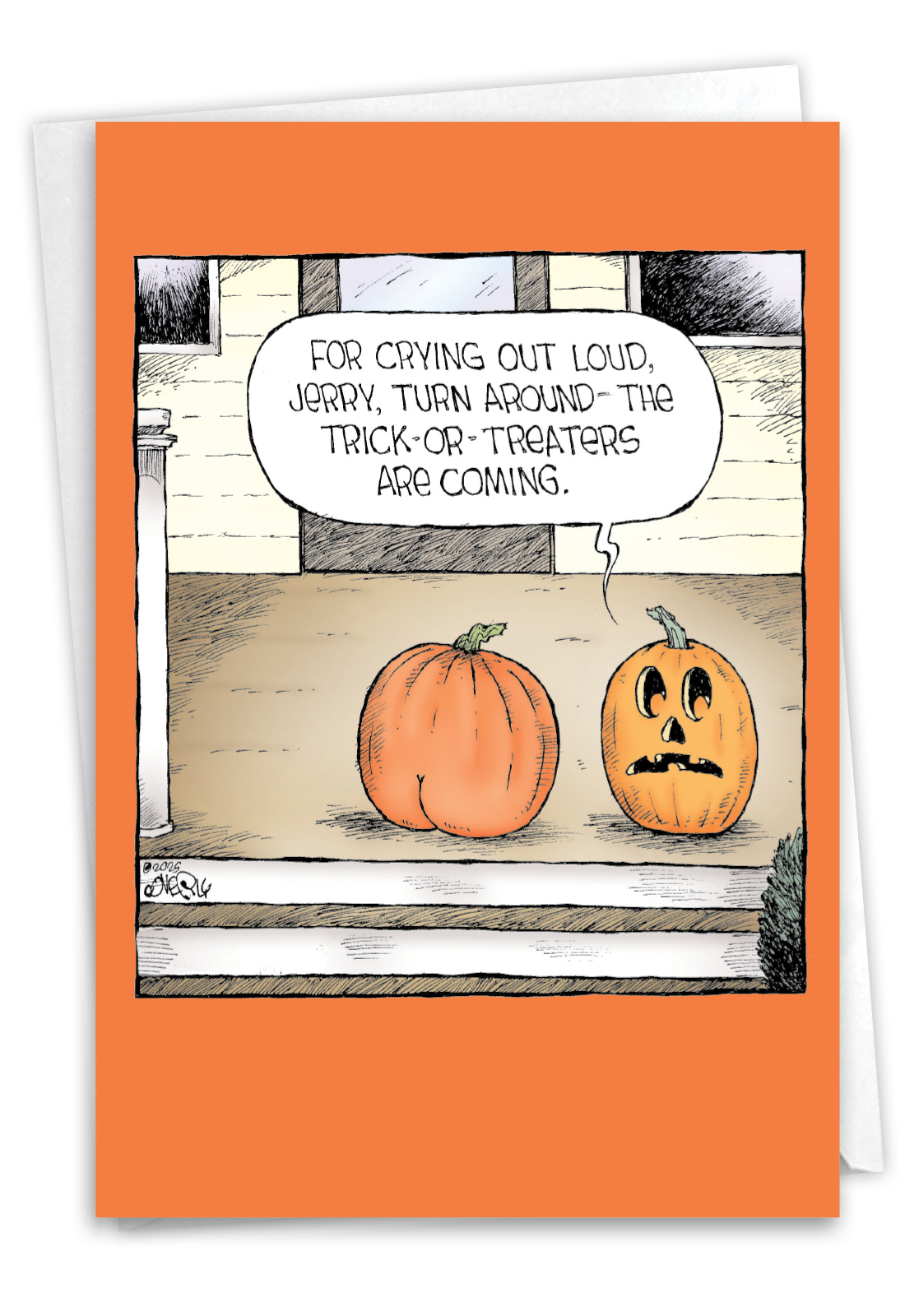 Hilarious Halloween Printed Card By Dave Coverly From NobleWorksCards.com - Pumpkin Crack