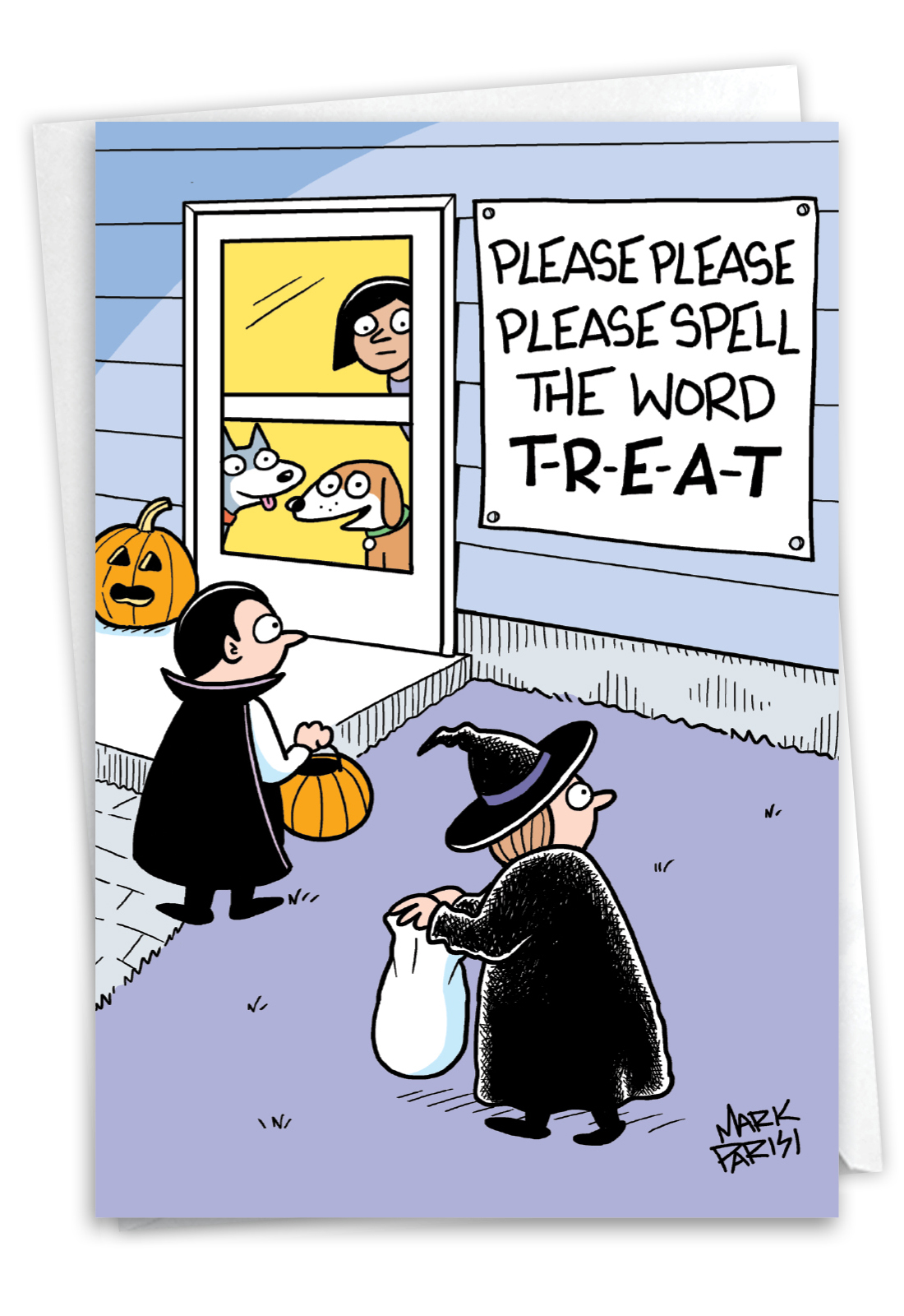Hilarious Halloween Greeting Card By Mark Parisi From NobleWorksCards.com - Spell Treat