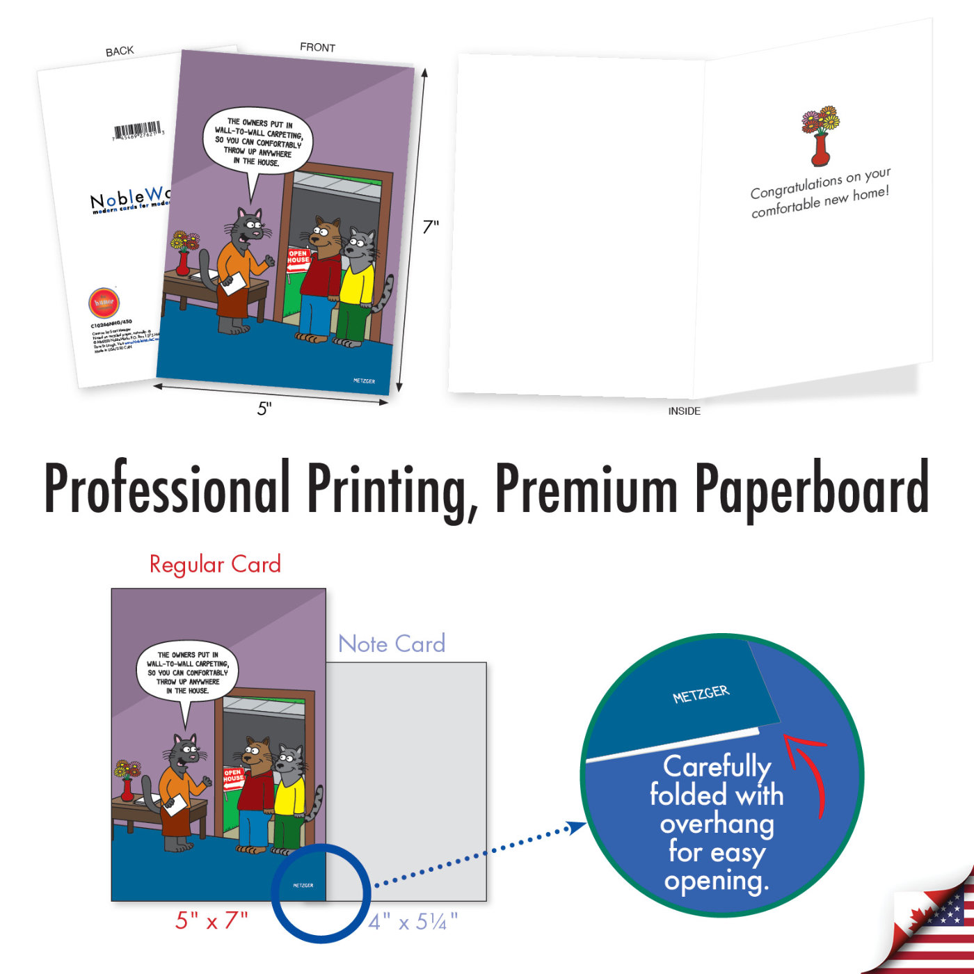 WallToWall Carpeting Funny New Home Greeting Card Cats