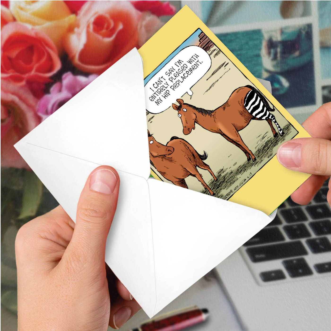 Horse Hip Replacement Funny Get Well Greeting Card