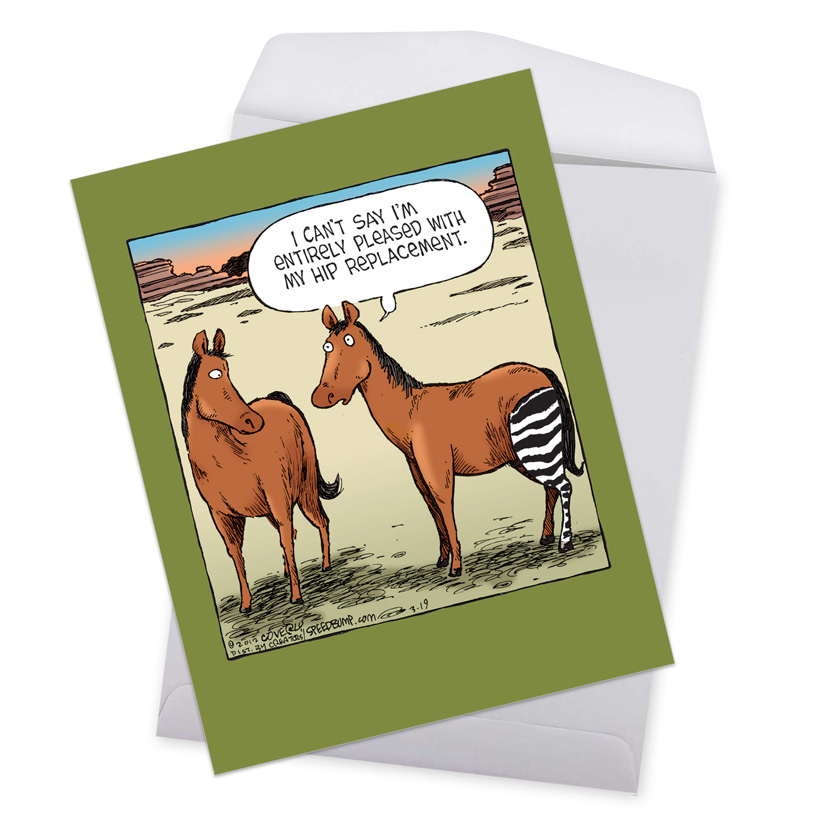 Horse Hip Replacement Funny Get Well Oversized Paper Card