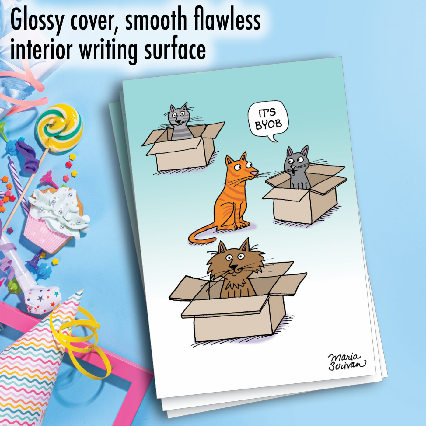 Bring Your Own Box: Humor Birthday Pack of 3 Cards - Cat