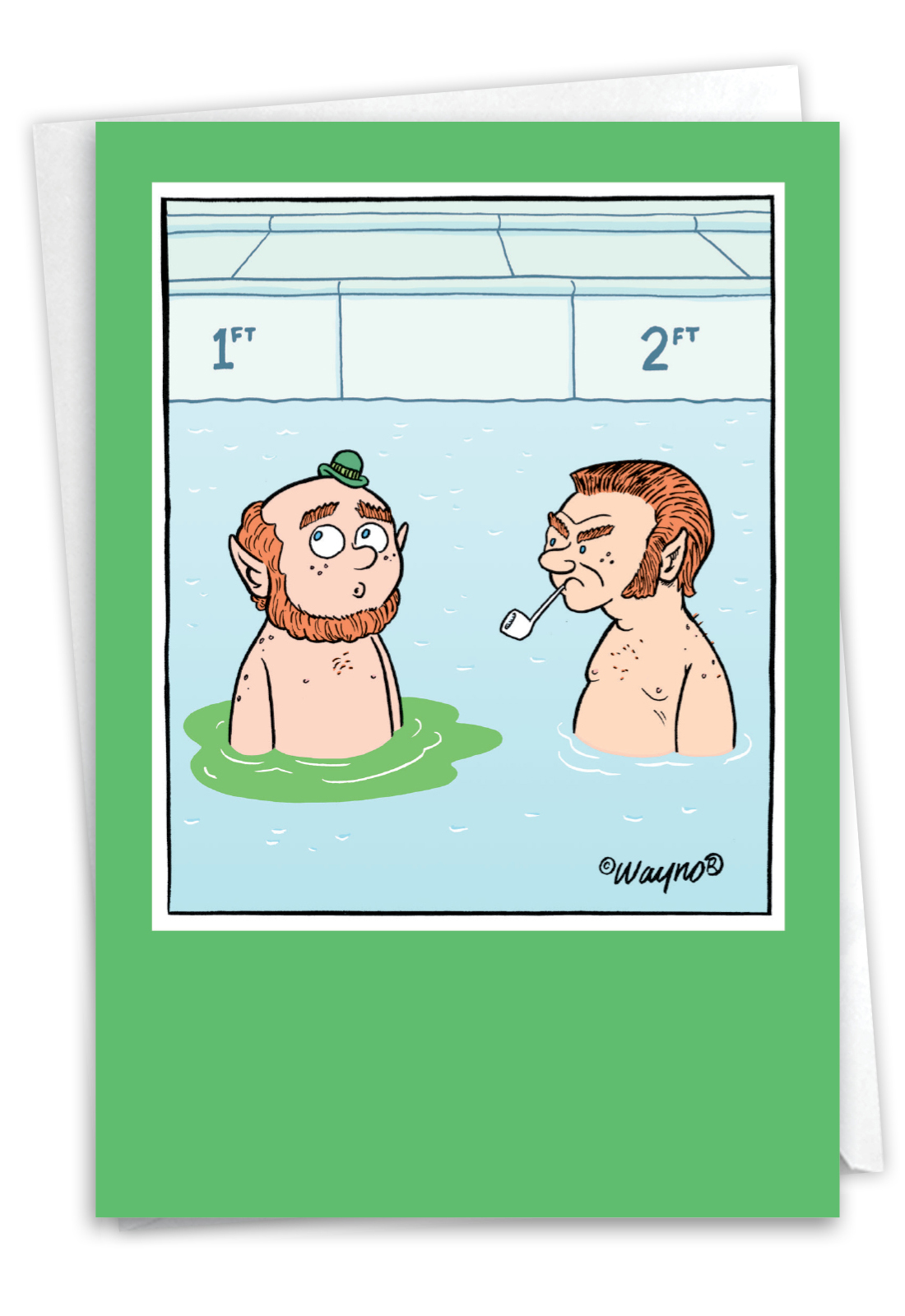 Humorous St. Patrick's Day Card By Wayne Honath From NobleWorksCards.com - Leaky Leprechaun