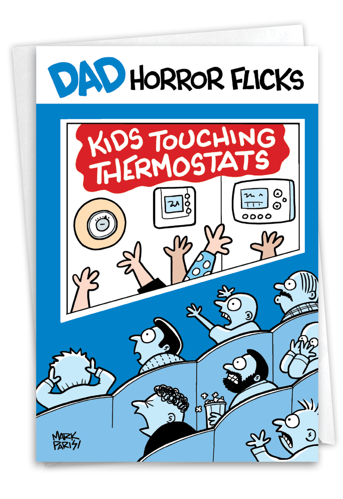 Hysterical Father's Day Printed Card By Mark Parisi From NobleWorksCards.com - Dad Horror Flicks
