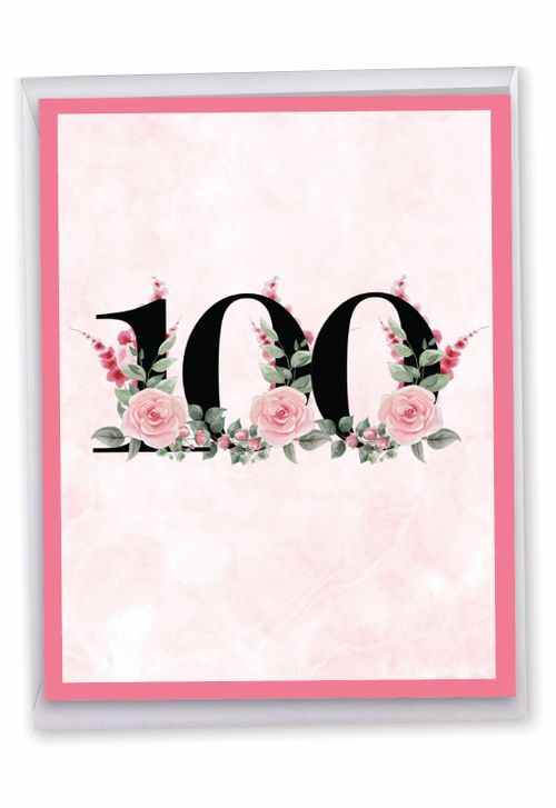 Floral Age 100: Hysterical Milestone Birthday Jumbo Printed Greeting Card