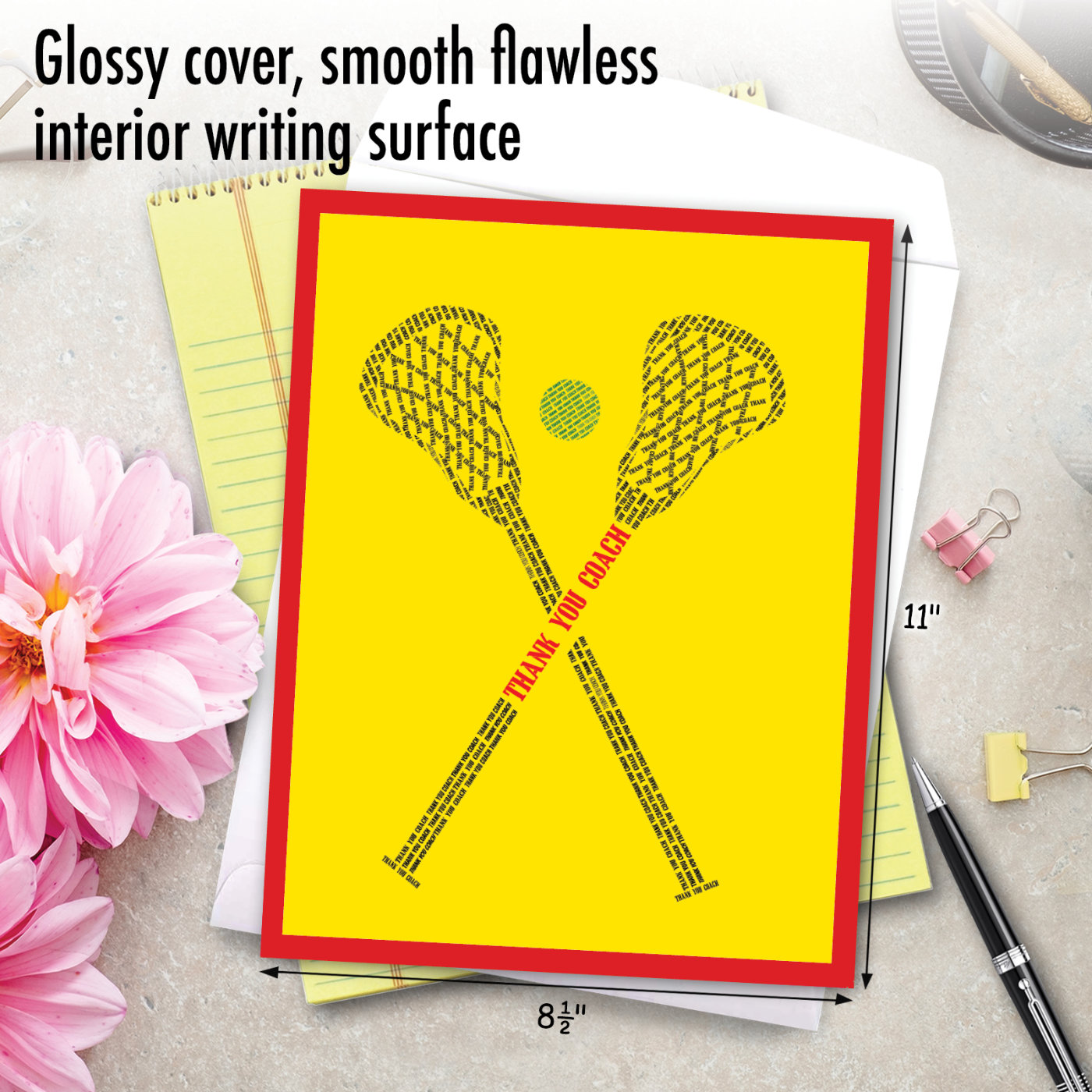 Lacrosse Coach: Stylish Thank You Giant Printed Card