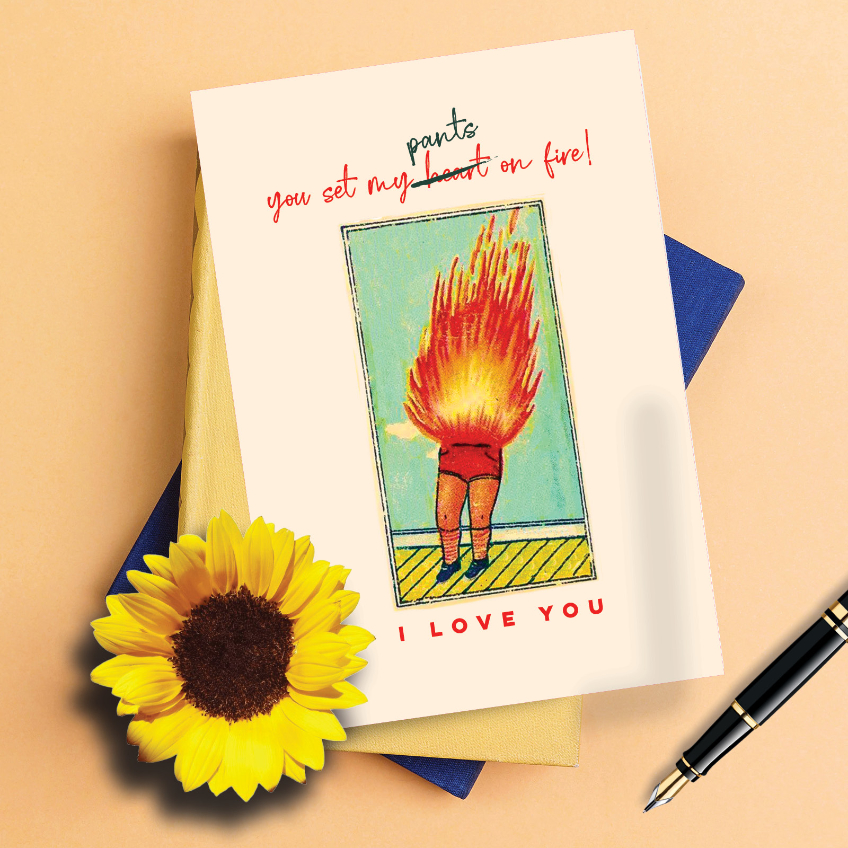 Pants On Fire Hysterical Valentine's Day Greeting Card