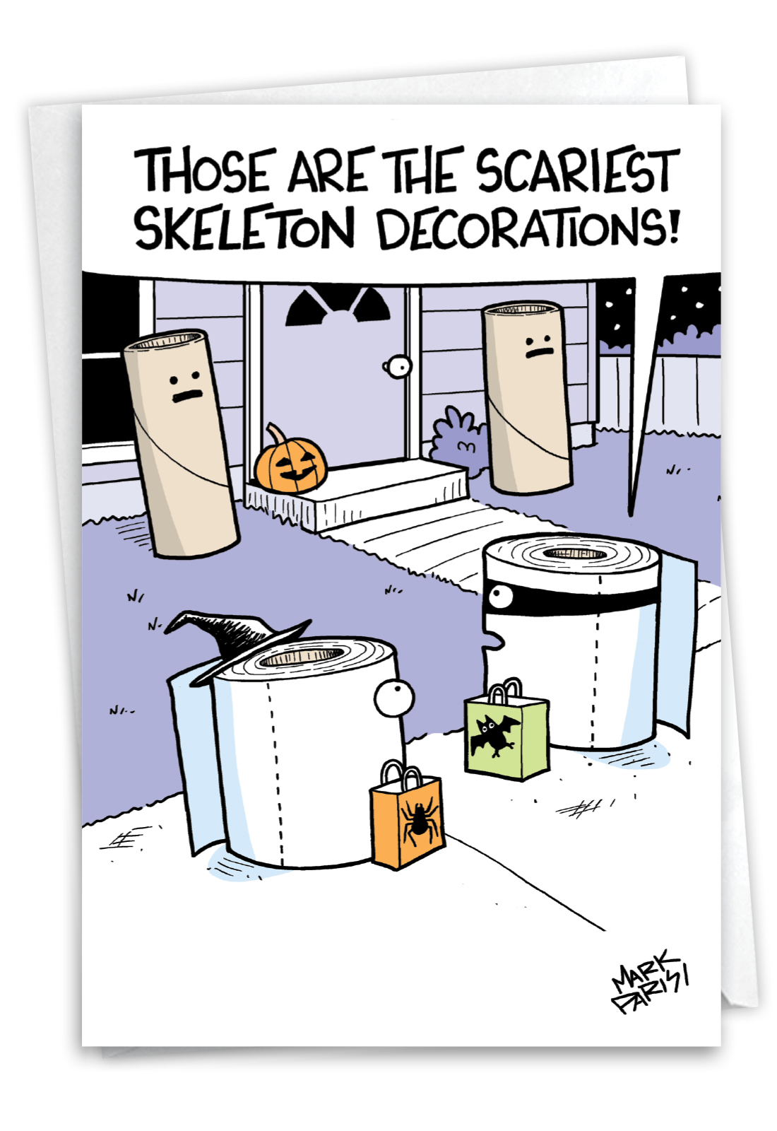 Hysterical Halloween Printed Greeting Card By Mark Parisi From NobleWorksCards.com - Skeleton Decorations