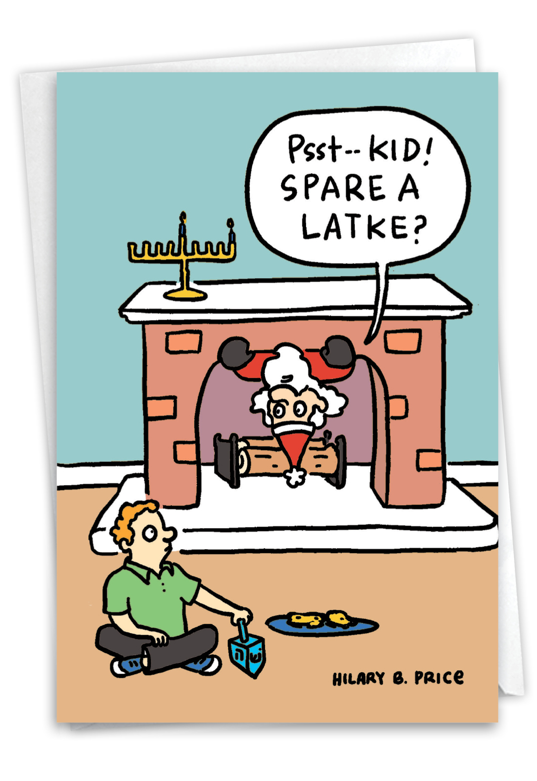 Hysterical Chanukah Greeting Card By Hilary B. Price From NobleWorksCards.com - Spare A Latke