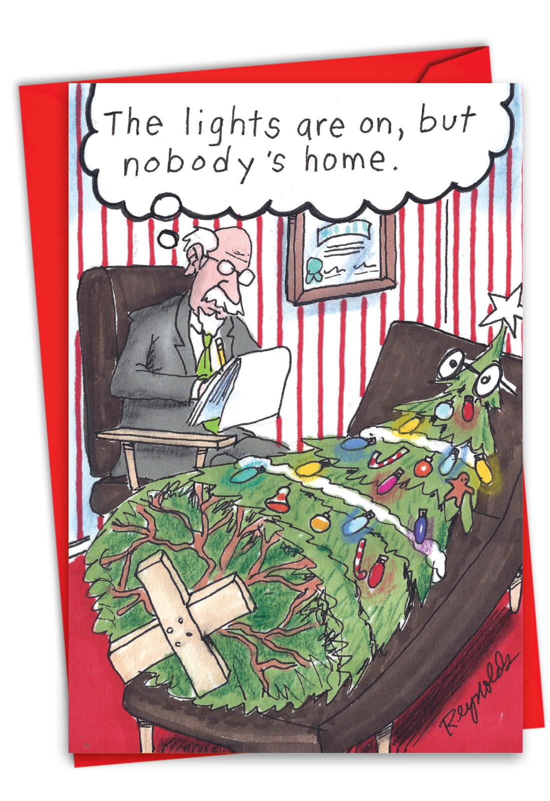 Hysterical Merry Christmas Printed Card By Daniel Reynolds From NobleWorksCards.com - Tree Therapy
