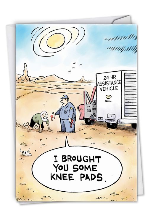 Knee Pads Cartoons Thank You Paper Card Tony Lopes