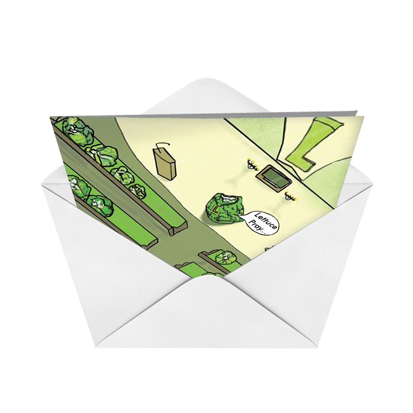 Lettuce Pray Birthday Funny Greeting Card