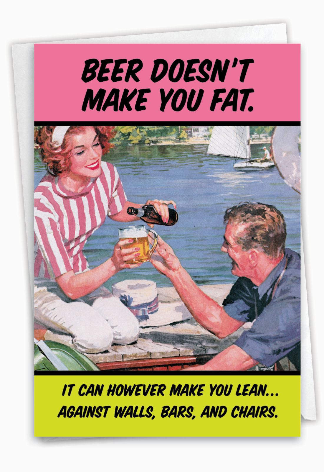 Makes You Lean Funny Birthday Card