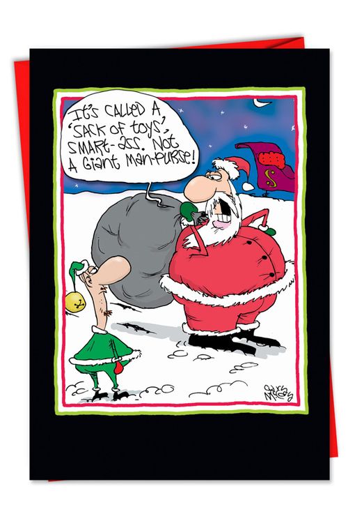 Man Purse Christmas Card Mccoy