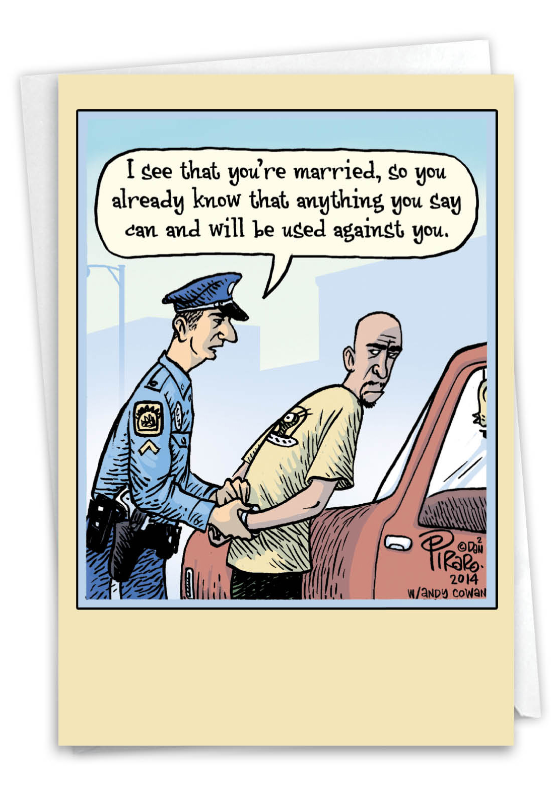 Married Arrest Funny Anniversary Greeting Card
