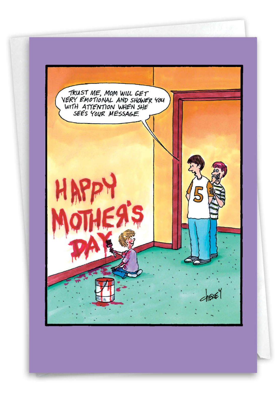 Mother's Day Card From Son - Funny & Cute Design With Gold Accents, Includes Envelope