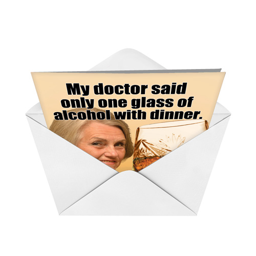 One Glass Of Alcohol Red Rocket Birthday Card