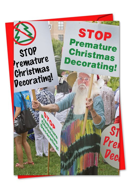 Funny Premature Decorating Christmas Card