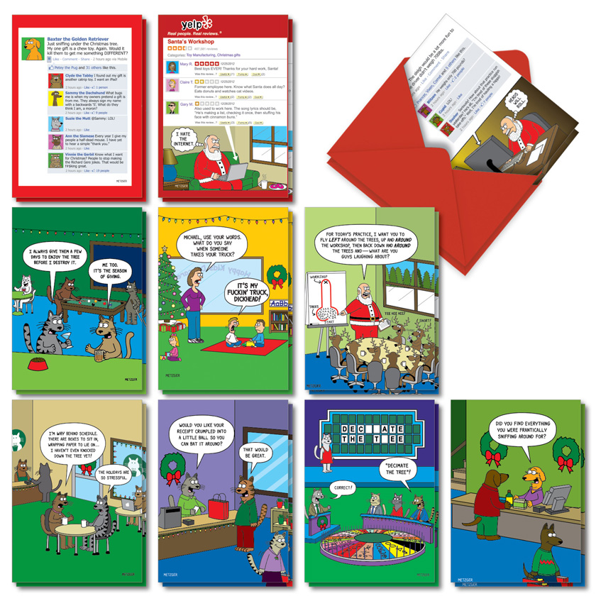 Scott Metzger's Seasonal Mania Christmas Mixed Set of 20 Cards