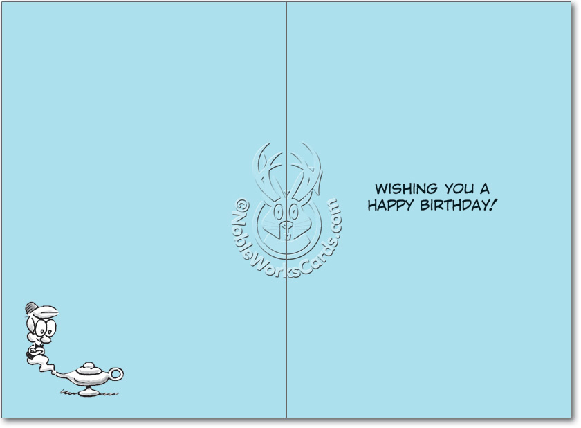 Ugly Genie Funny Birthday Card