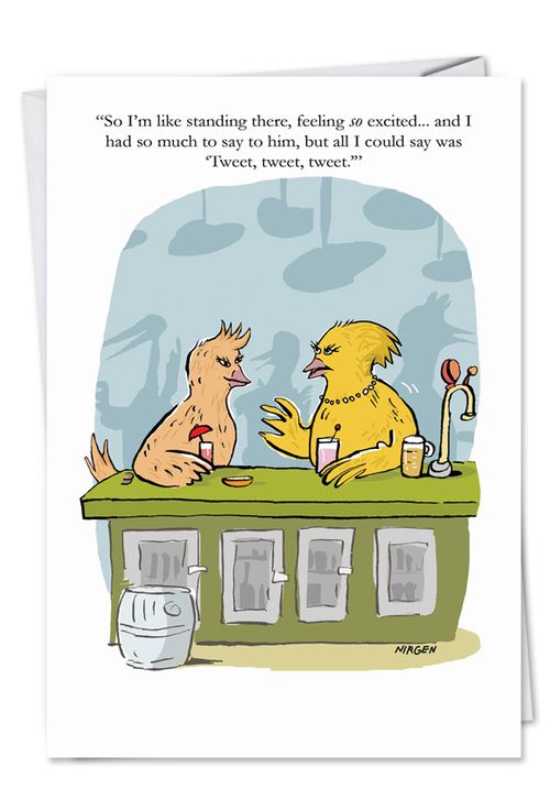 Tweet Tweet Tweet Cartoon Funny Birthday Card