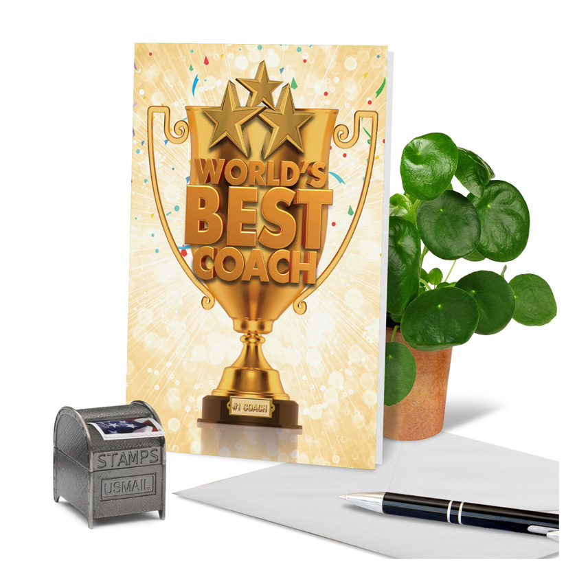 World's Best Coach Humorous Thank You Paper Card